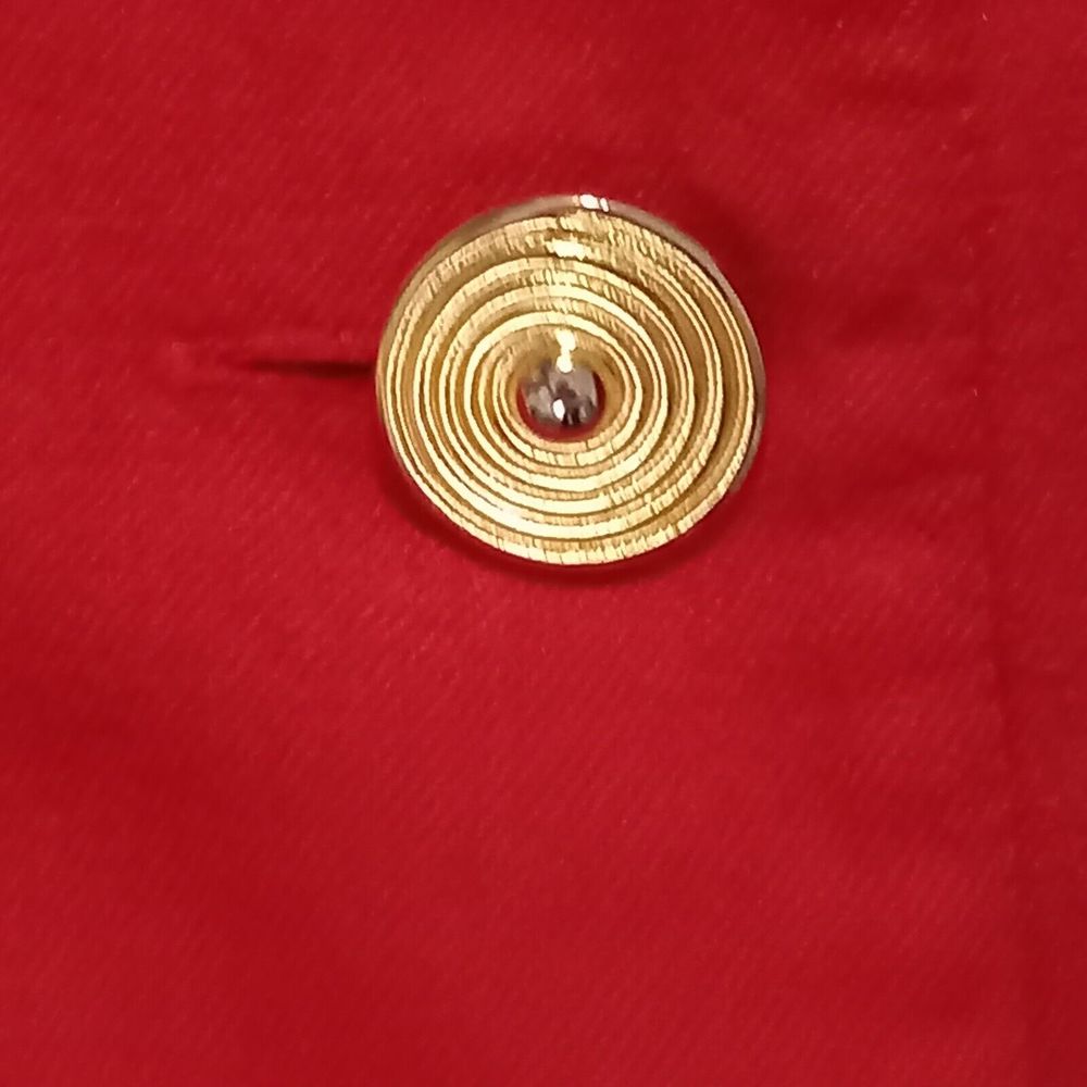 Size 10-12 Bright Red Unusual Buttons Smart WOOL Jacket - Picture 3 of 9
